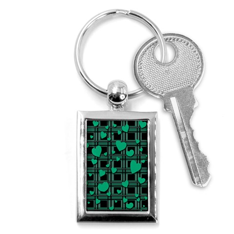 Green love Key Chains (Rectangle)  from ArtsNow.com Front