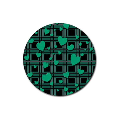 Green love Rubber Coaster (Round)  from ArtsNow.com Front