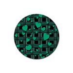 Green love Rubber Round Coaster (4 pack) 