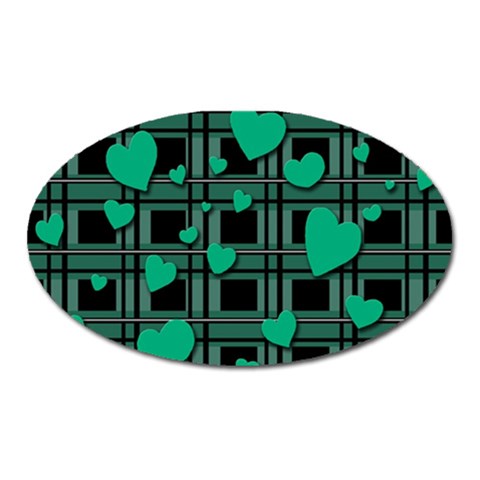 Green love Oval Magnet from ArtsNow.com Front