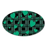 Green love Oval Magnet