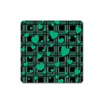 Green love Square Magnet