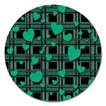 Green love Magnet 5  (Round)