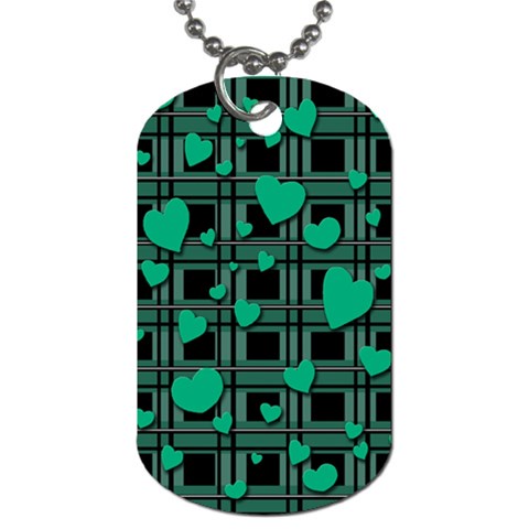 Green love Dog Tag (Two Sides) from ArtsNow.com Front