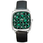 Green love Square Metal Watch