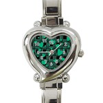 Green love Heart Italian Charm Watch