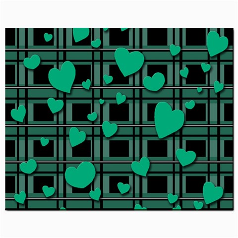 Green love Mini Button Earrings from ArtsNow.com Front