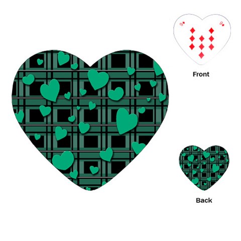Green love Playing Cards (Heart)  from ArtsNow.com Front