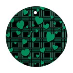 Green love Round Ornament (Two Sides) 