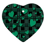 Green love Heart Ornament (2 Sides)