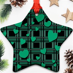 Green love Star Ornament (Two Sides)  from ArtsNow.com Front