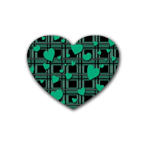 Green love Heart Coaster (4 pack)  from ArtsNow.com Front