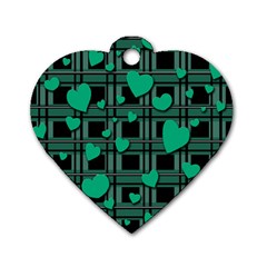 Green love Dog Tag Heart (Two Sides) from ArtsNow.com Front