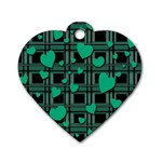 Green love Dog Tag Heart (Two Sides)