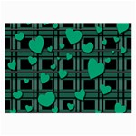 Green love Large Glasses Cloth