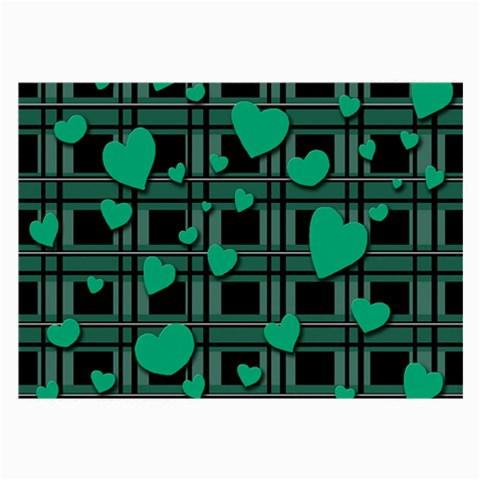 Green love Large Glasses Cloth (2 Front