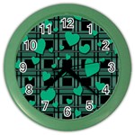 Green love Color Wall Clocks