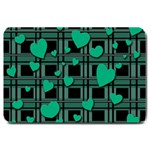 Green love Large Doormat 