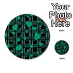 Green love Multi-purpose Cards (Round) 