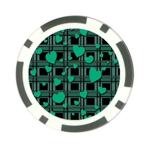 Green love Poker Chip Card Guards (10 pack)  from ArtsNow.com Front