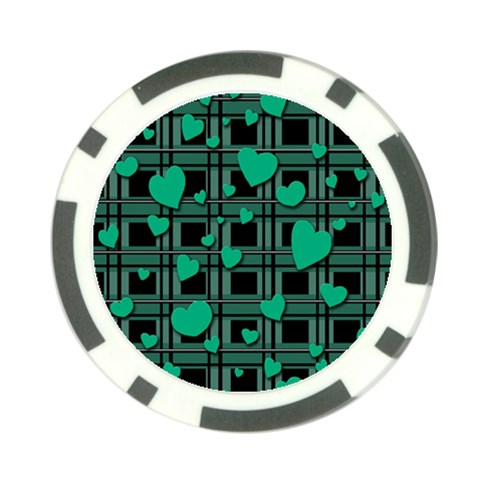 Green love Poker Chip Card Guards (10 pack)  from ArtsNow.com Back