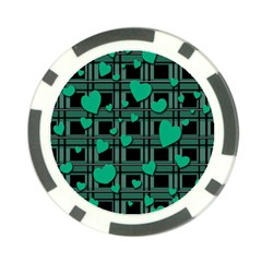 Green love Poker Chip Card Guards (10 pack)  from ArtsNow.com Back
