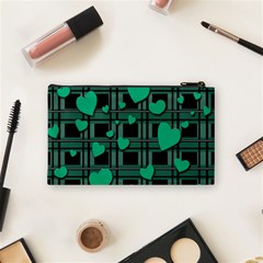 Green love Cosmetic Bag (Small)  from ArtsNow.com Back