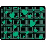 Green love Fleece Blanket (Large) 