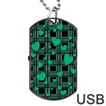 Green love Dog Tag USB Flash (One Side)