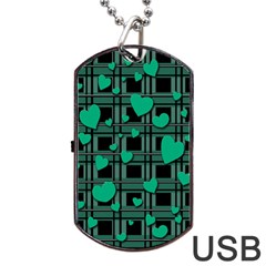 Green love Dog Tag USB Flash (Two Sides)  from ArtsNow.com Back