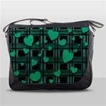 Green love Messenger Bags