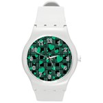 Green love Round Plastic Sport Watch (M)