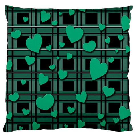 Green love Large Cushion Case (Two Sides) from ArtsNow.com Front