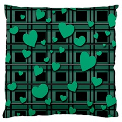 Green love Large Cushion Case (Two Sides) from ArtsNow.com Front