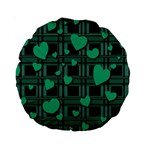 Green love Standard 15  Premium Round Cushions