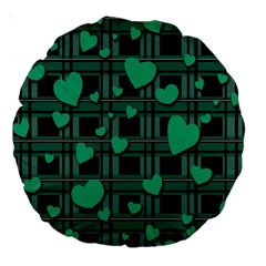 Green love Large 18  Premium Round Cushions from ArtsNow.com Front