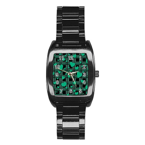 Green love Stainless Steel Barrel Watch from ArtsNow.com Front