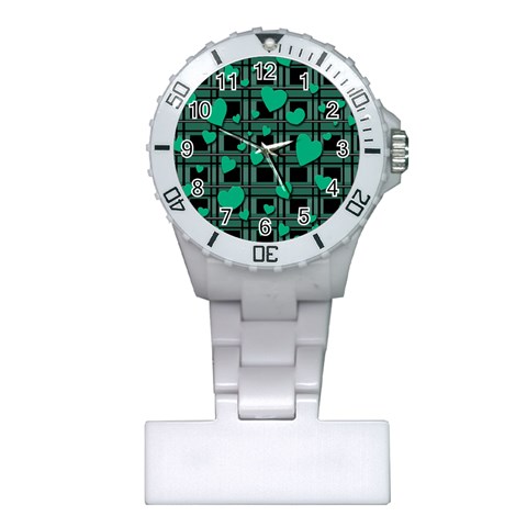 Green love Plastic Nurses Watch from ArtsNow.com Front