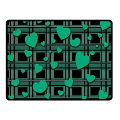 Green love Double Sided Fleece Blanket (Small)  from ArtsNow.com 45 x34  Blanket Front