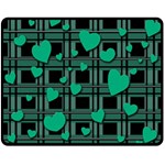 Green love Double Sided Fleece Blanket (Medium) 