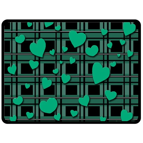 Green love Double Sided Fleece Blanket (Large)  from ArtsNow.com 80 x60  Blanket Front