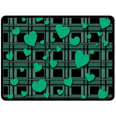 Green love Double Sided Fleece Blanket (Large)  from ArtsNow.com 80 x60  Blanket Back