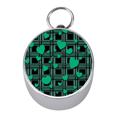 Green love Mini Silver Compasses from ArtsNow.com Front