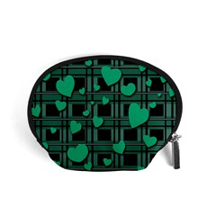 Green love Accessory Pouches (Small)  from ArtsNow.com Front