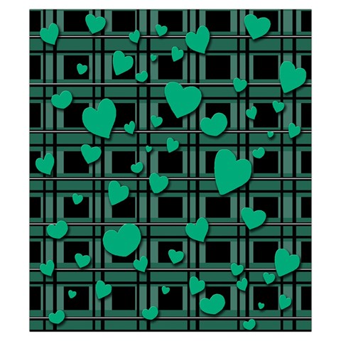 Green love Drawstring Pouches (Small)  from ArtsNow.com Front