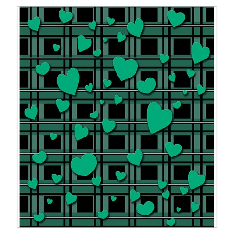 Green love Drawstring Pouches (Large)  from ArtsNow.com Back