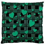 Green love Large Flano Cushion Case (One Side)