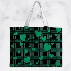 Green love Zipper Mini Tote Bag from ArtsNow.com Front