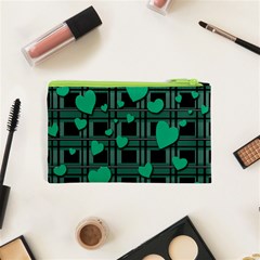 Green love Cosmetic Bag (XS) from ArtsNow.com Back