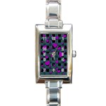 Purple love Rectangle Italian Charm Watch